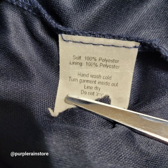 Vtg Cal Style Chiffon Accordion Pleated Maxi Skirt L Navy Stretch Waist 90's - Picture 4 of 7